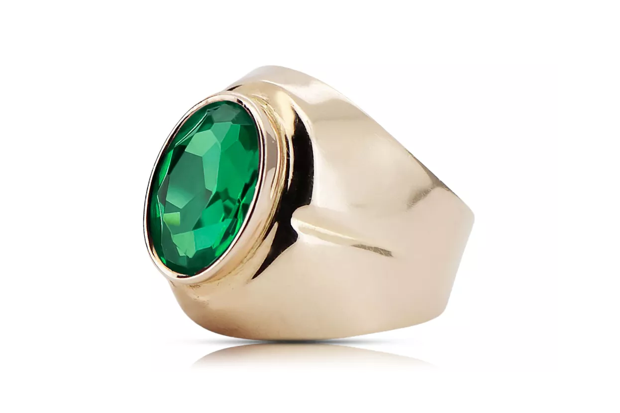 Emaragd Original Vintage 14K Produkt s ružovým zlatým krúžkom Vintage šperky VRC296R